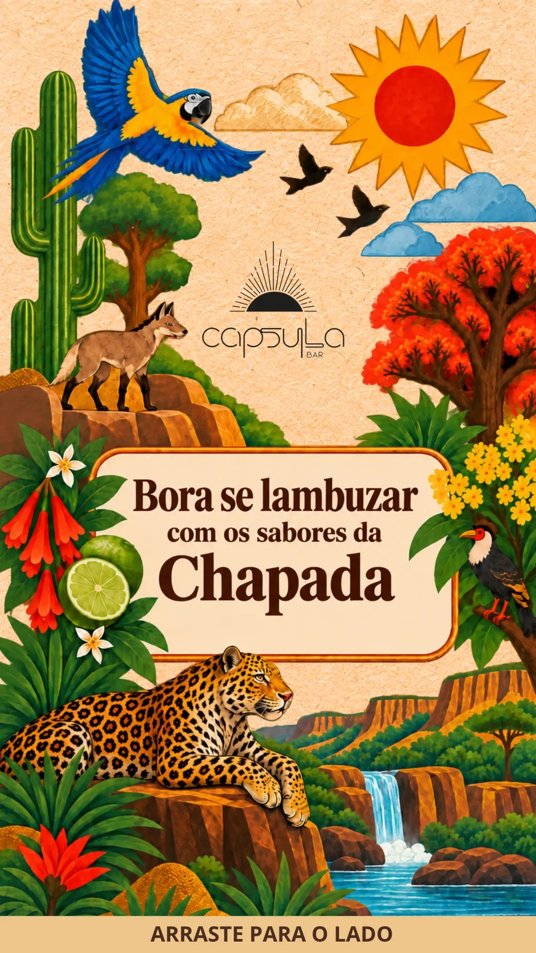 Capa do cardápio: Bora se lambuzar com os sabores da Chapada