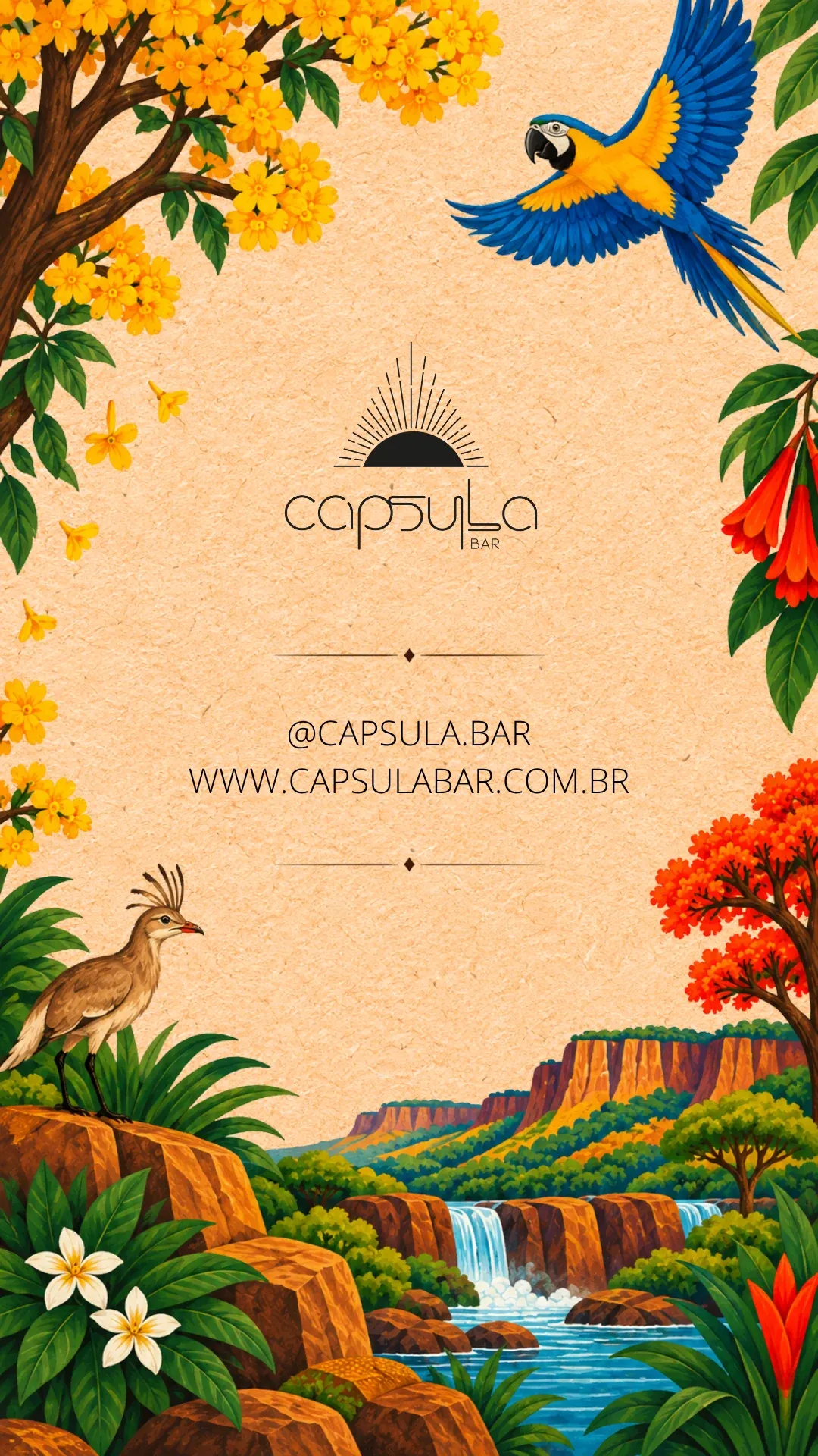 Encerramento: @capsula.bar e www.capsulabar.com.br