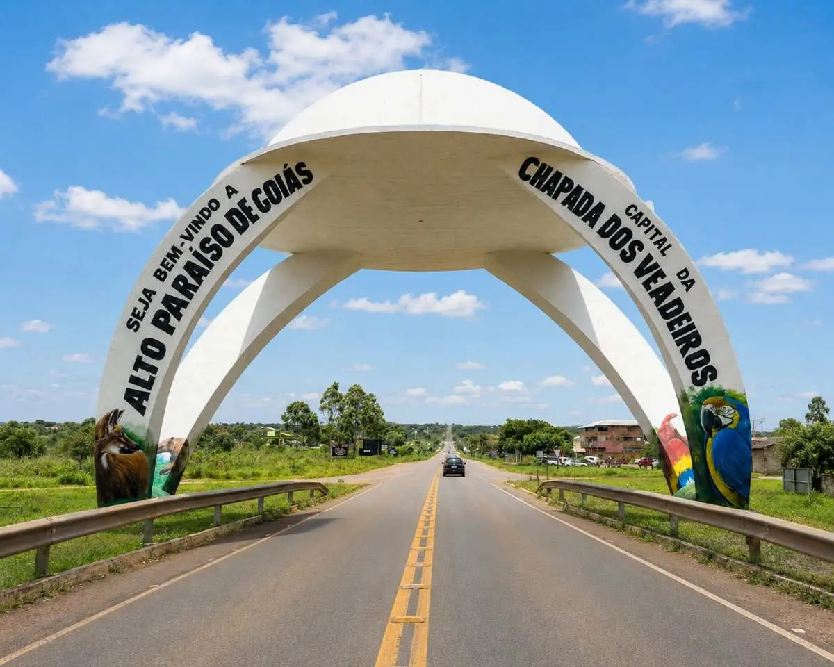 Pórtico de Alto Paraíso de Goiás, entrada da Chapada dos Veadeiros